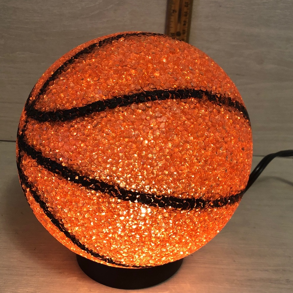 Vintage Melted Popcorn Plastic Basketball Table Lamp Night Light
